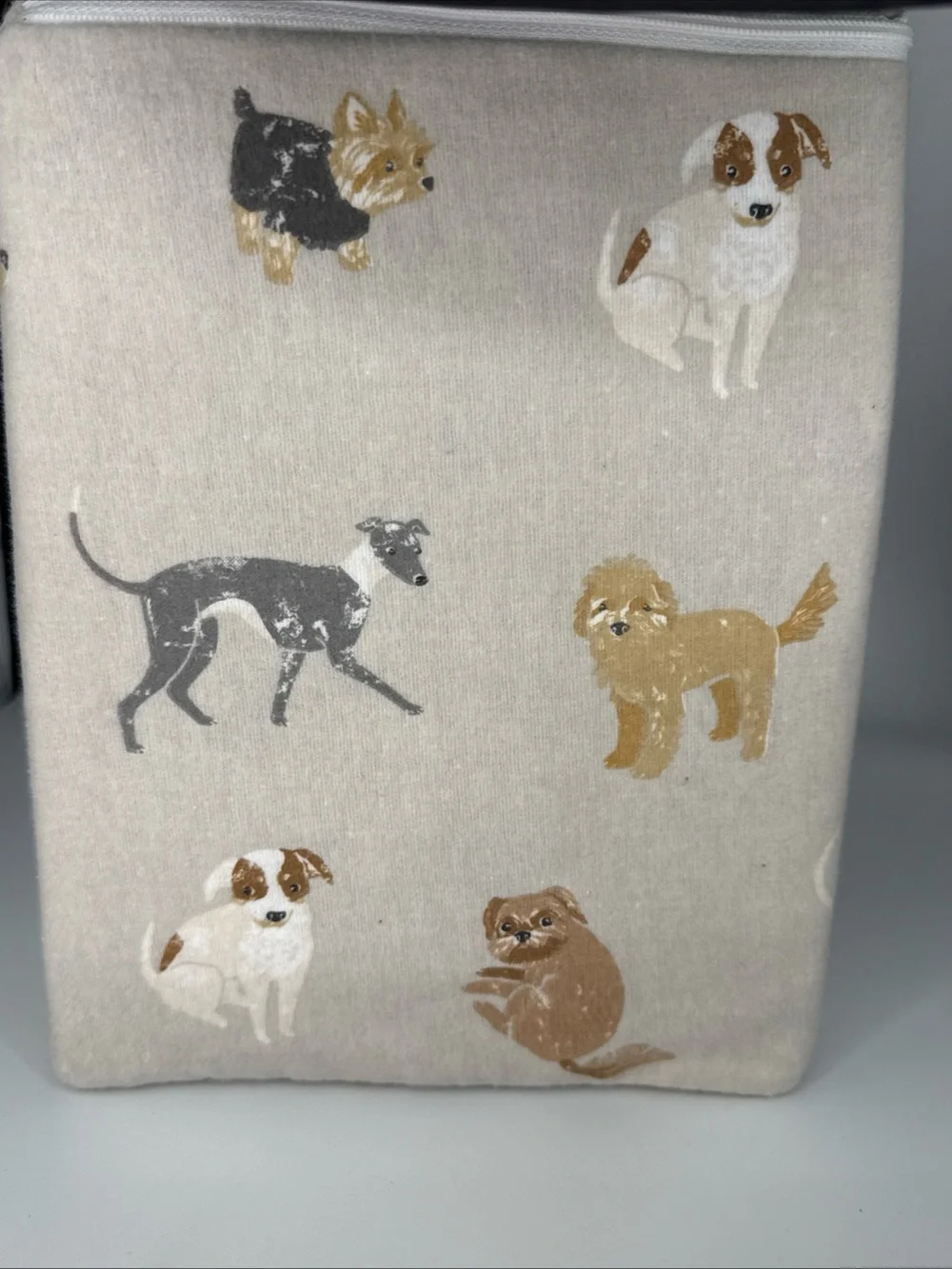 $90 Cuddl Duds Flannel DOG Doodle QUEEN Sheet Set Neutral Dogs Print 17
